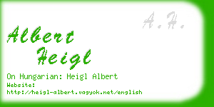 albert heigl business card